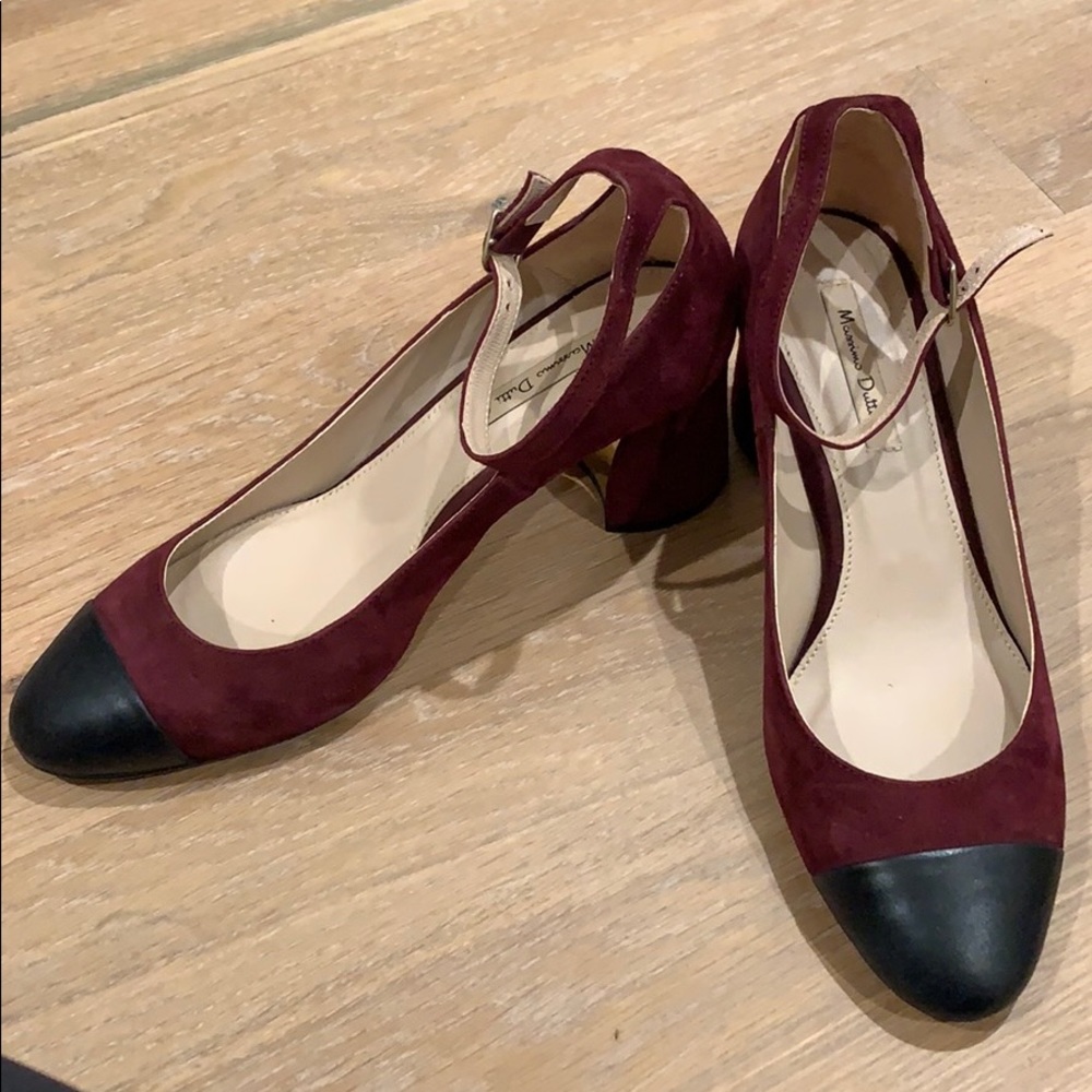 Massimo Dutti heels in black and burgundy size 38